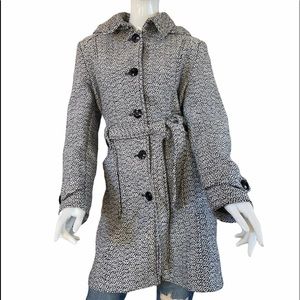 Liz Claiborne Gray Wool Blend Hooded Winter Coat